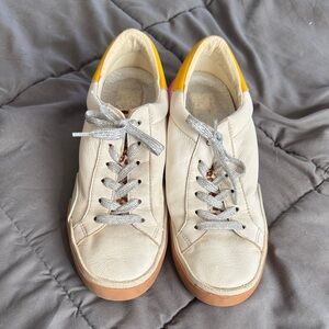 Dolce Vita Cream and Yellow Sneakers